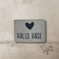 Preview: Label - Hallo Hase (HERZ) - ca. 3 cm x 4 cm - Kunstleder ++ Farbauswahl ++